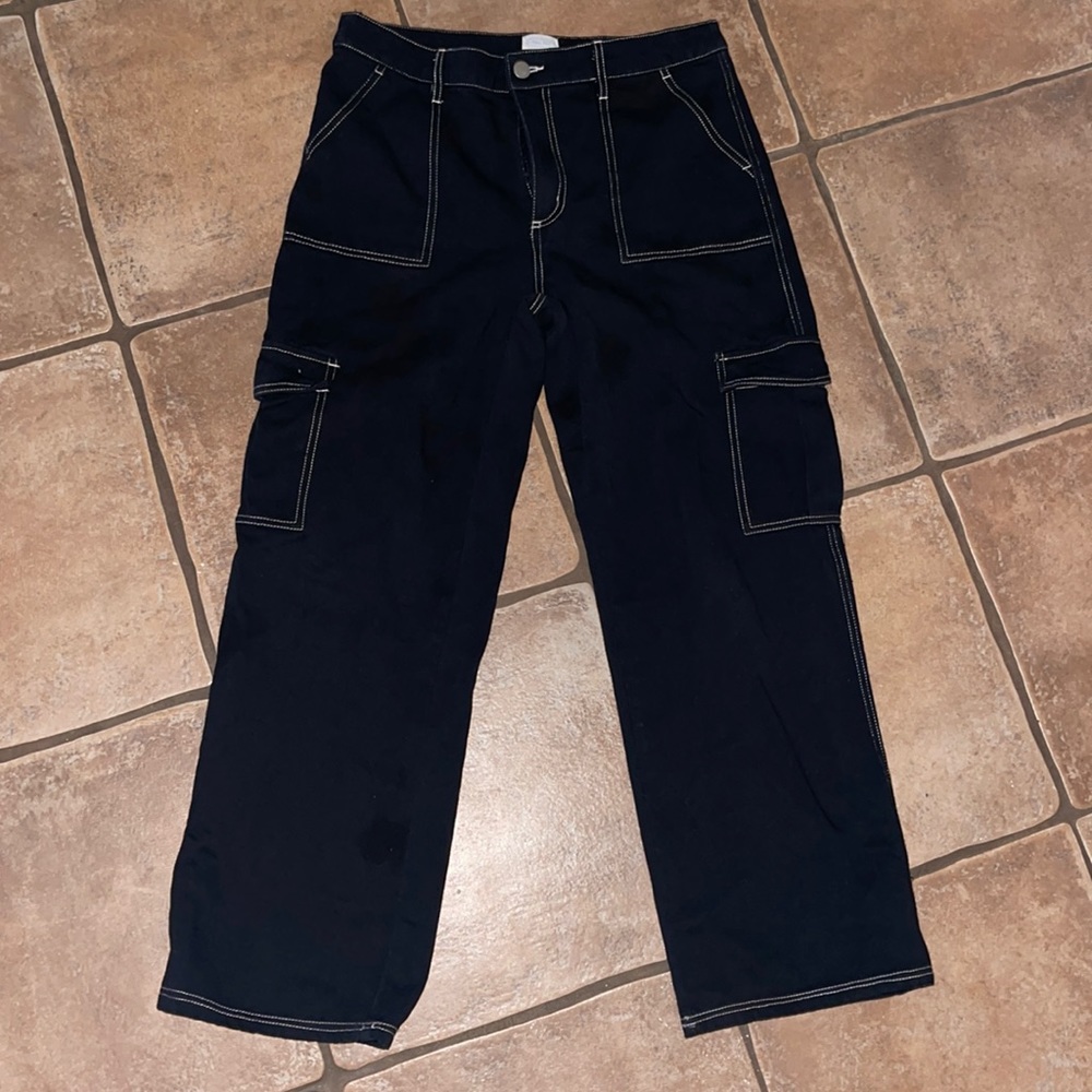 Full Tilt High Waist Flat Pocket Whip Stitch Cargo Pants